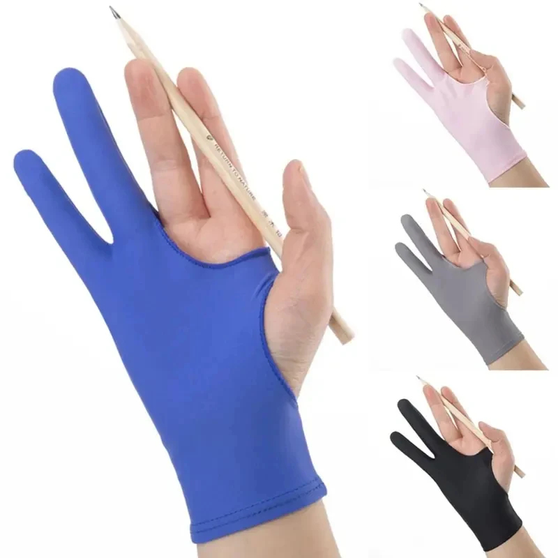 Drawing Glove Artist - 1/3 Buah Stylus Hitam Biru Abu-abu