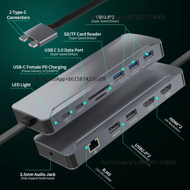 Usb Hub Type C - Docking Station 5 Hub USB C