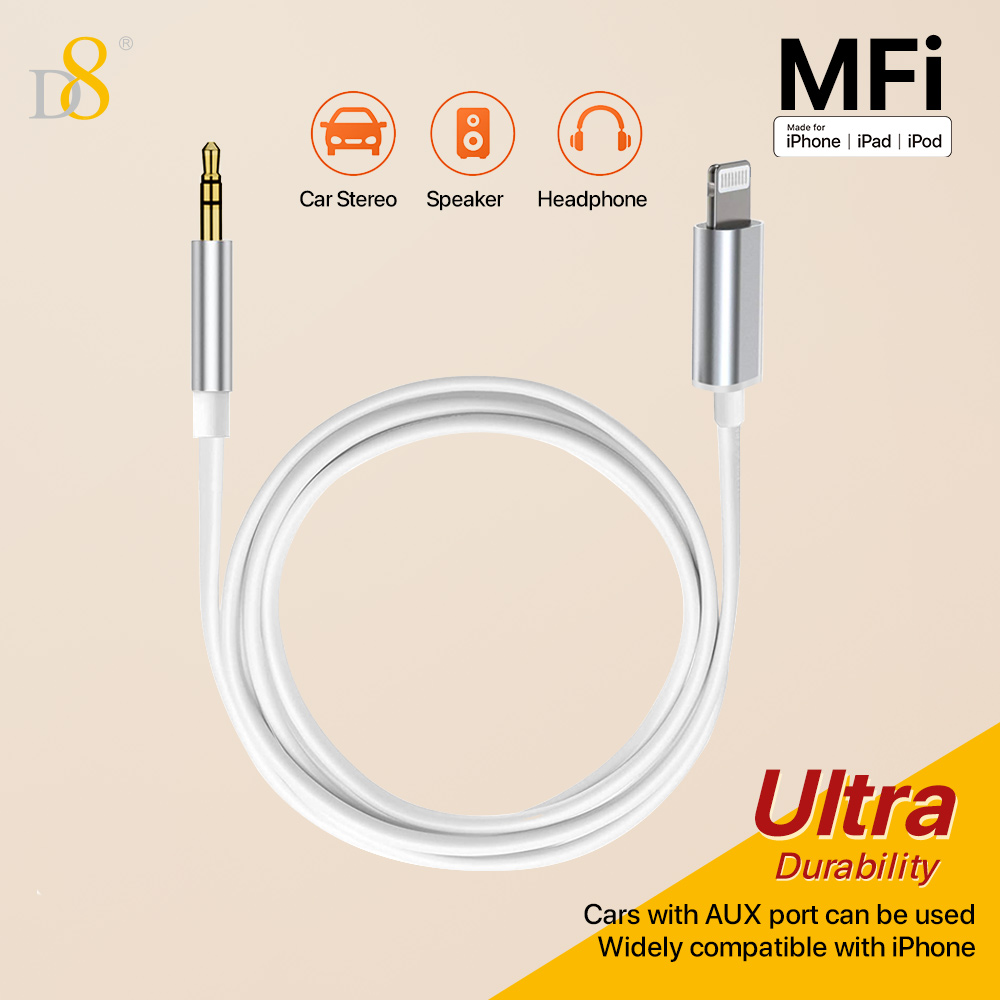 Wired Earphone Lightning - D8 Lightning Ke Adaptor Audio 3.5Mm