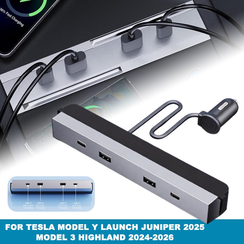 Usb Hub Type C - Adaptor Konsol Tengah Mobil Multi Port