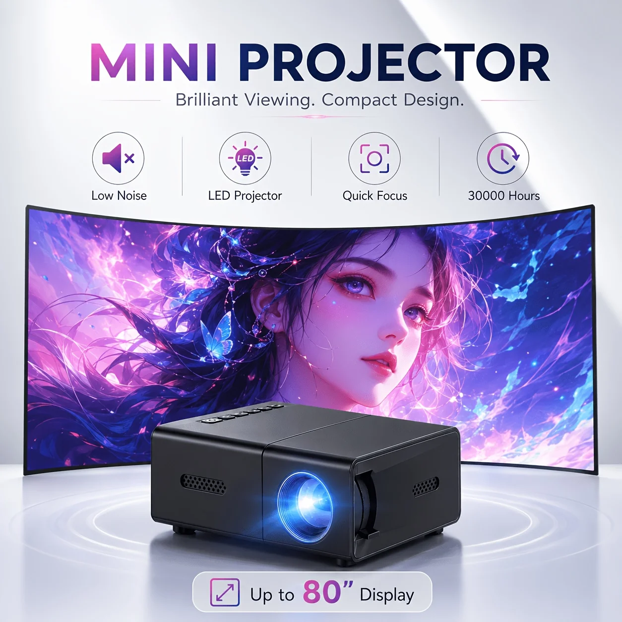 Proyektor mini portabel, kompa - Android Tablet Gaming Accessories ulasan dan harga