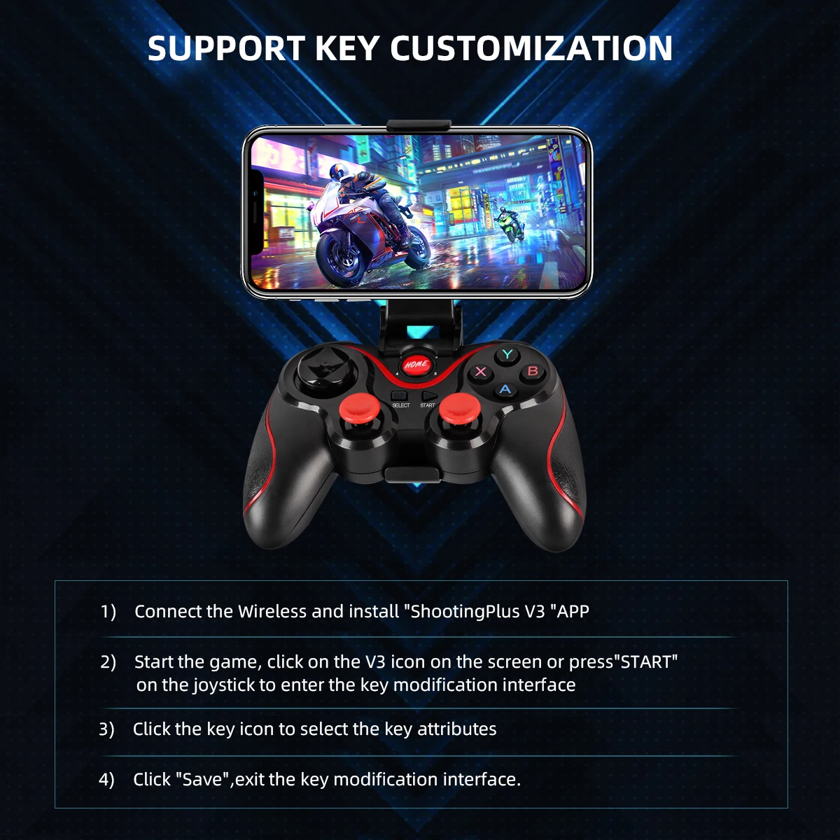 Gamepad Bluetooth nirkabel, Ga - Android Tablet Gaming Accessories ulasan dan harga