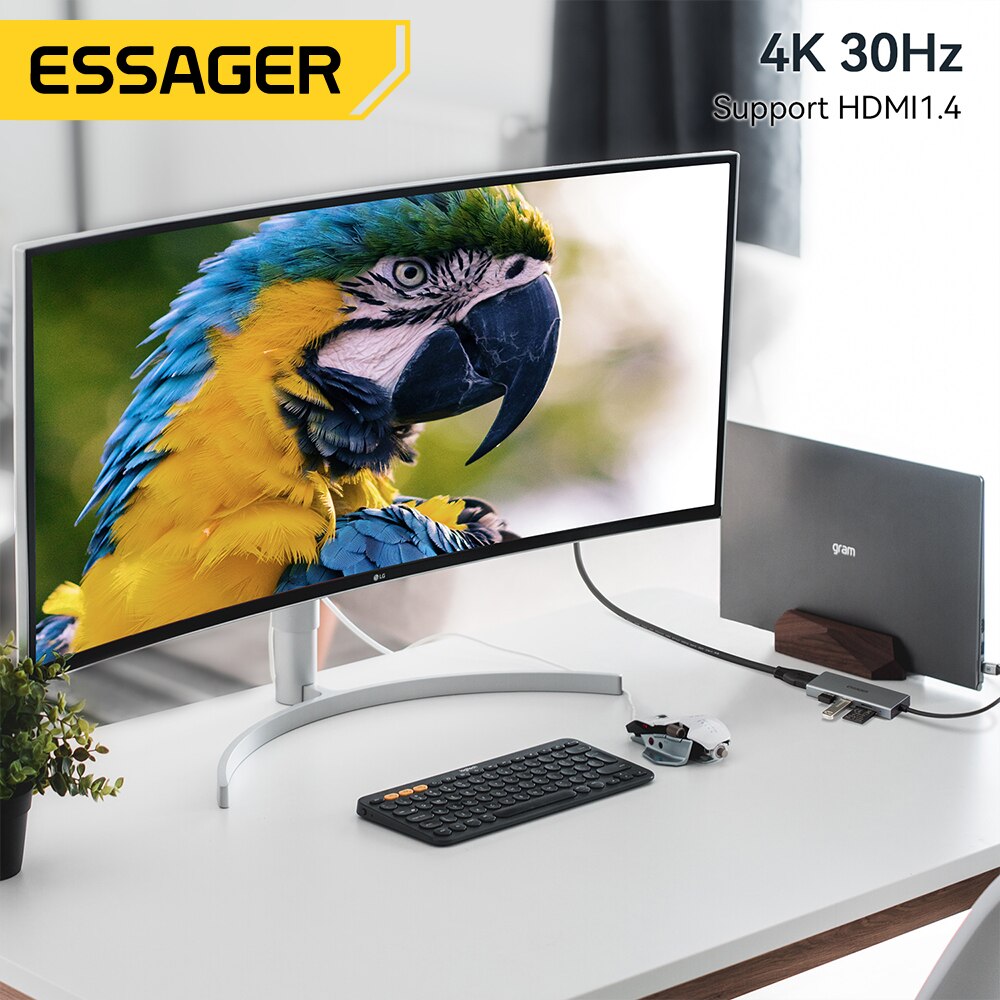 Essager 5 in 1 USB C HUB pemba - Usb Hub Type C ulasan dan harga
