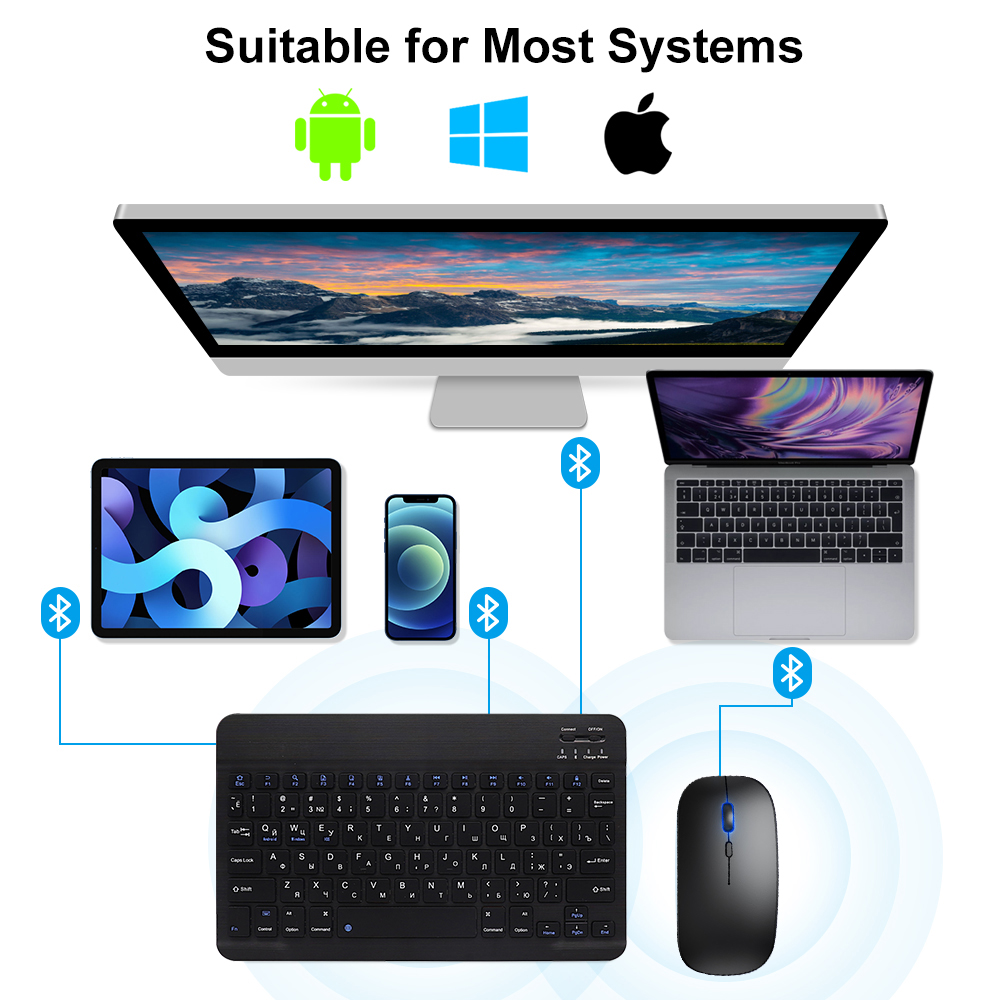 Keyboard dan Mouse Bluetooth,  - Android Tablet Gaming Accessories ulasan dan harga