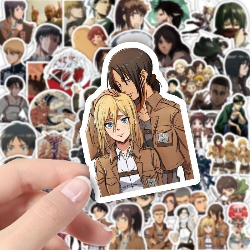 60 Buah Stiker Anime Attack On - Tablet Cute Accessories ulasan dan harga