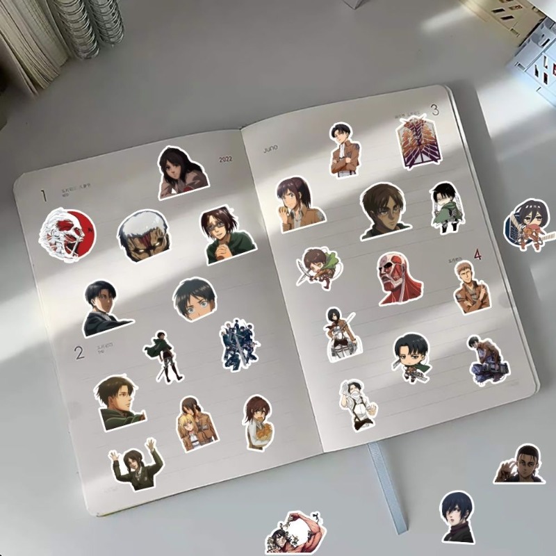 60 Buah Stiker Anime Attack On - Tablet Cute Accessories ulasan dan harga