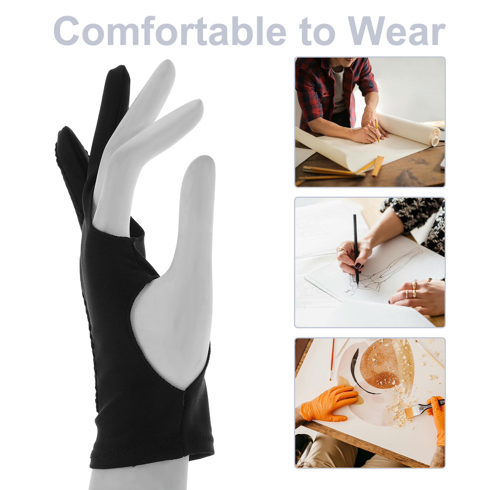 4 Pasang Sarung Tangan Menggam - Drawing Glove Artist ulasan dan harga